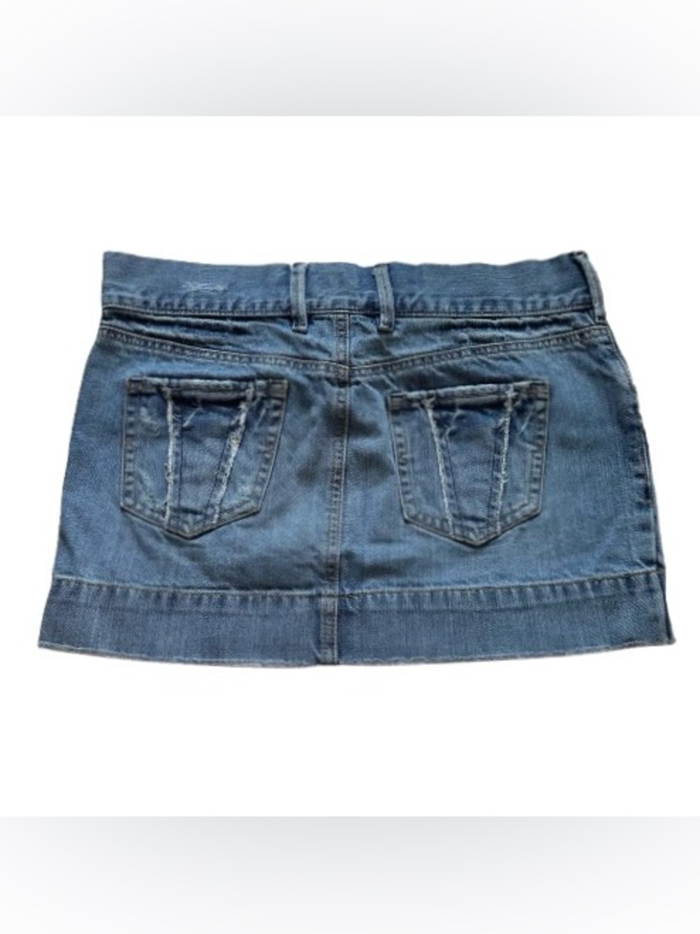Old Navy Special Edition Blue Distressed Denim Mini Skirt Embroidered Size 2 - Picture 4 of 15